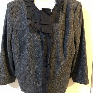 New York & Company Gray Jacket with Black Accents